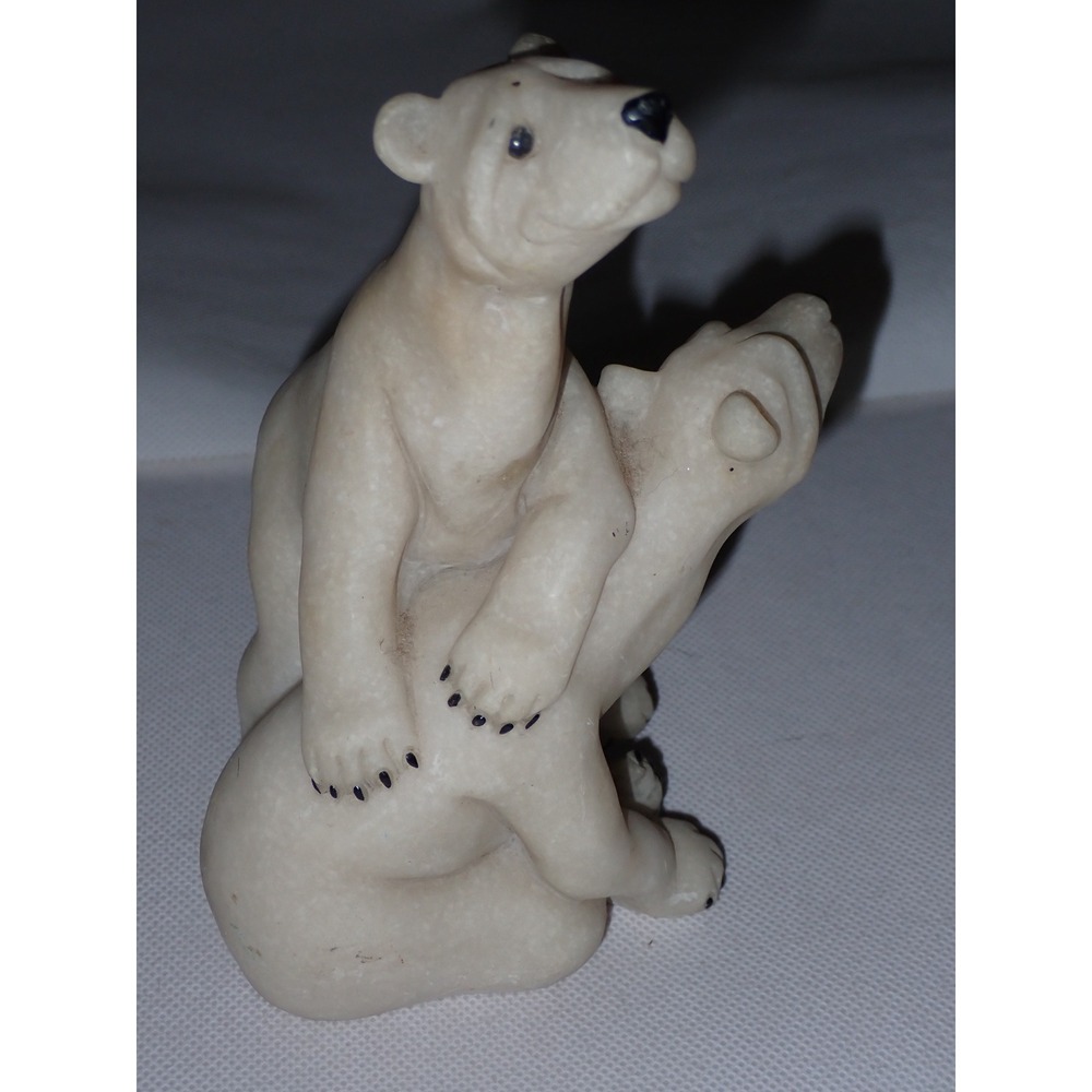 Quarry Critters Second Nature Design Polar Bear Figurine Off White Stone Resin - Picture 5 of 7